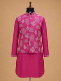 Men's Pink Kurta Pajama with Embroidered Nehru Jacket | Premium Designer Ethnic Wear for Weddings & Festive Occasions