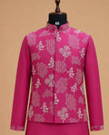 Men's Pink Kurta Pajama with Embroidered Nehru Jacket | Premium Designer Ethnic Wear for Weddings & Festive Occasions