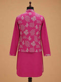 Men's Pink Kurta Pajama with Embroidered Nehru Jacket | Premium Designer Ethnic Wear for Weddings & Festive Occasions