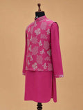 Men's Pink Kurta Pajama with Embroidered Nehru Jacket | Premium Designer Ethnic Wear for Weddings & Festive Occasions