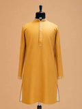 Men's Mustard Kurta Pajama with Embroidered Nehru Jacket | Premium Ethnic Wear for Weddings & Festive Occasions