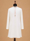 Men's White Kurta Pajama with Multicolor Printed Nehru Jacket | Designer Festive & Wedding Ethnic Wear