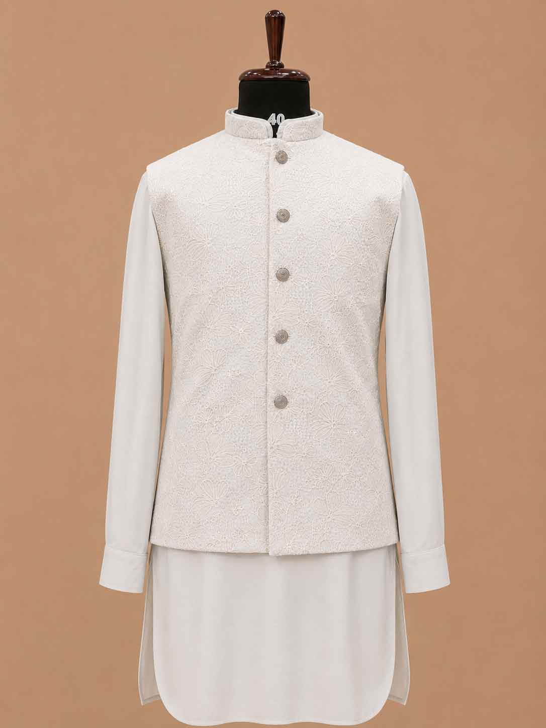 Men's Sky Blue Kurta Pajama with Designer Nehru Jacket | Premium Festive & Wedding Ethnic Wear