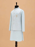 Men's Firozi Kurta Pajama with Embroidered Nehru Jacket | Designer Festive & Wedding Ethnic Wear