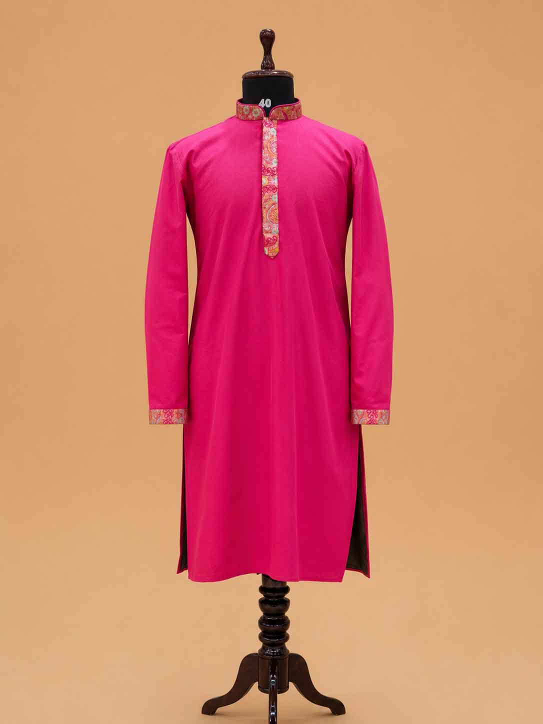 Men's Pink Kurta Pajama with Paisley Printed Nehru Jacket | Premium Festive & Wedding Ethnic Wear