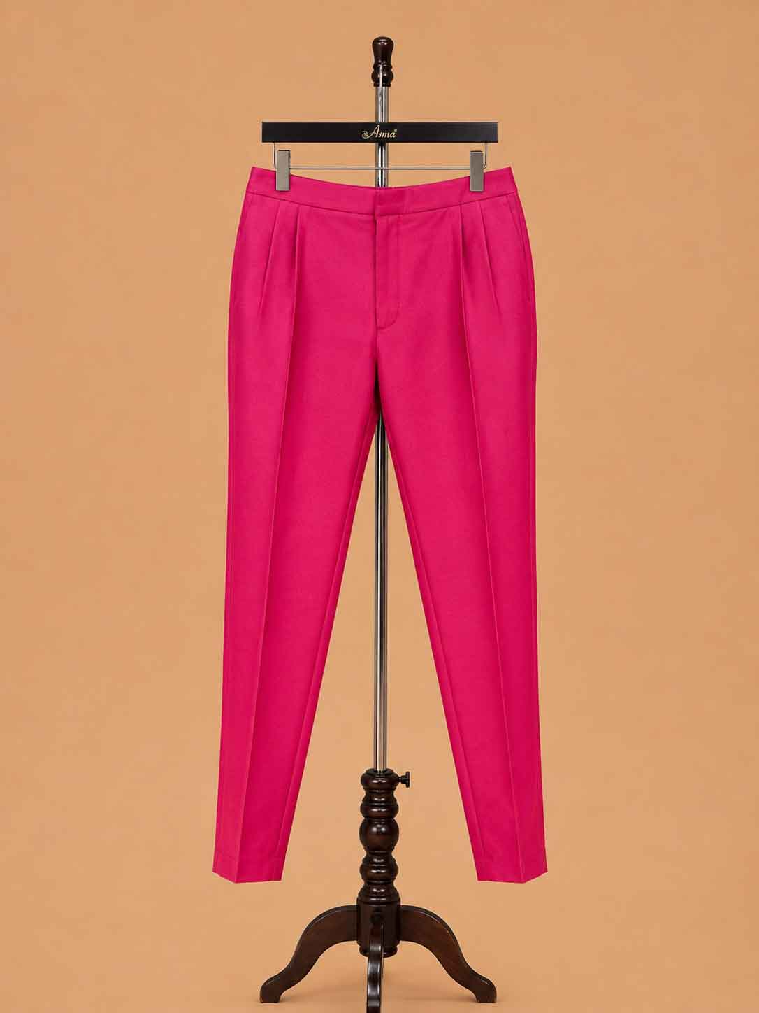 Pink | Kurta Pajama Set with Paisley Printed Nehru Jacket | 7