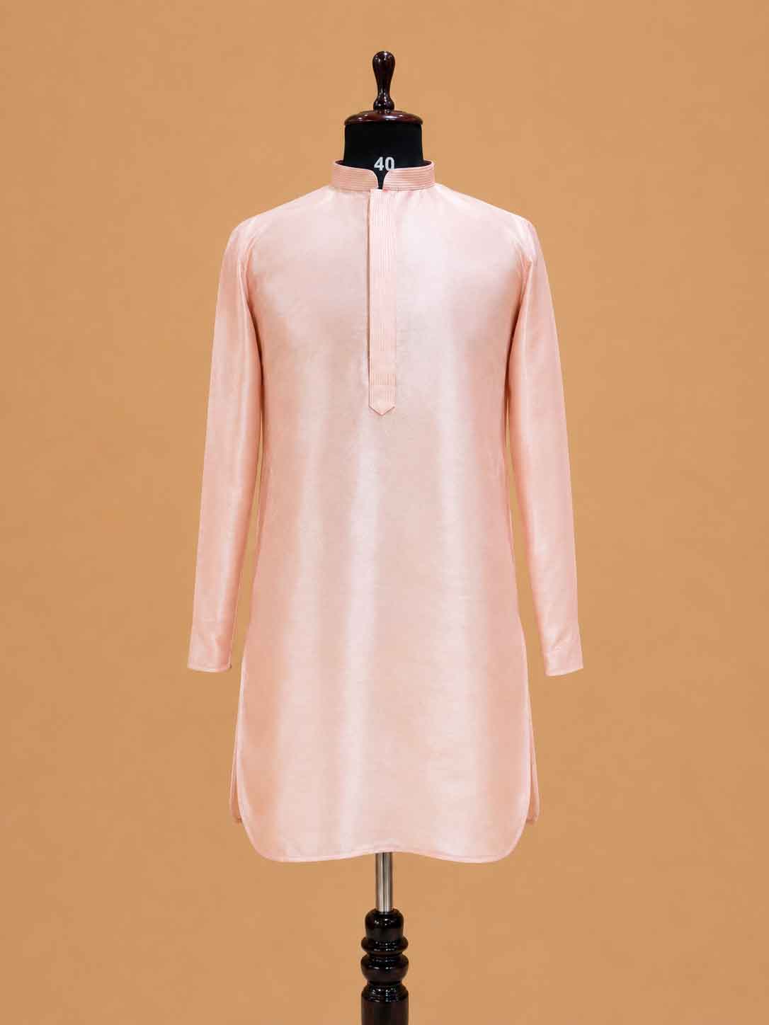 Men's Peach Kurta Pajama with Embroidered Nehru Jacket | Premium Wedding & Festive Ethnic Wear