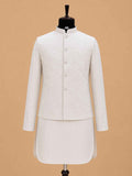 Men's Cream Kurta Pajama with Self-Textured Nehru Jacket | Premium Wedding & Festive Ethnic Wear