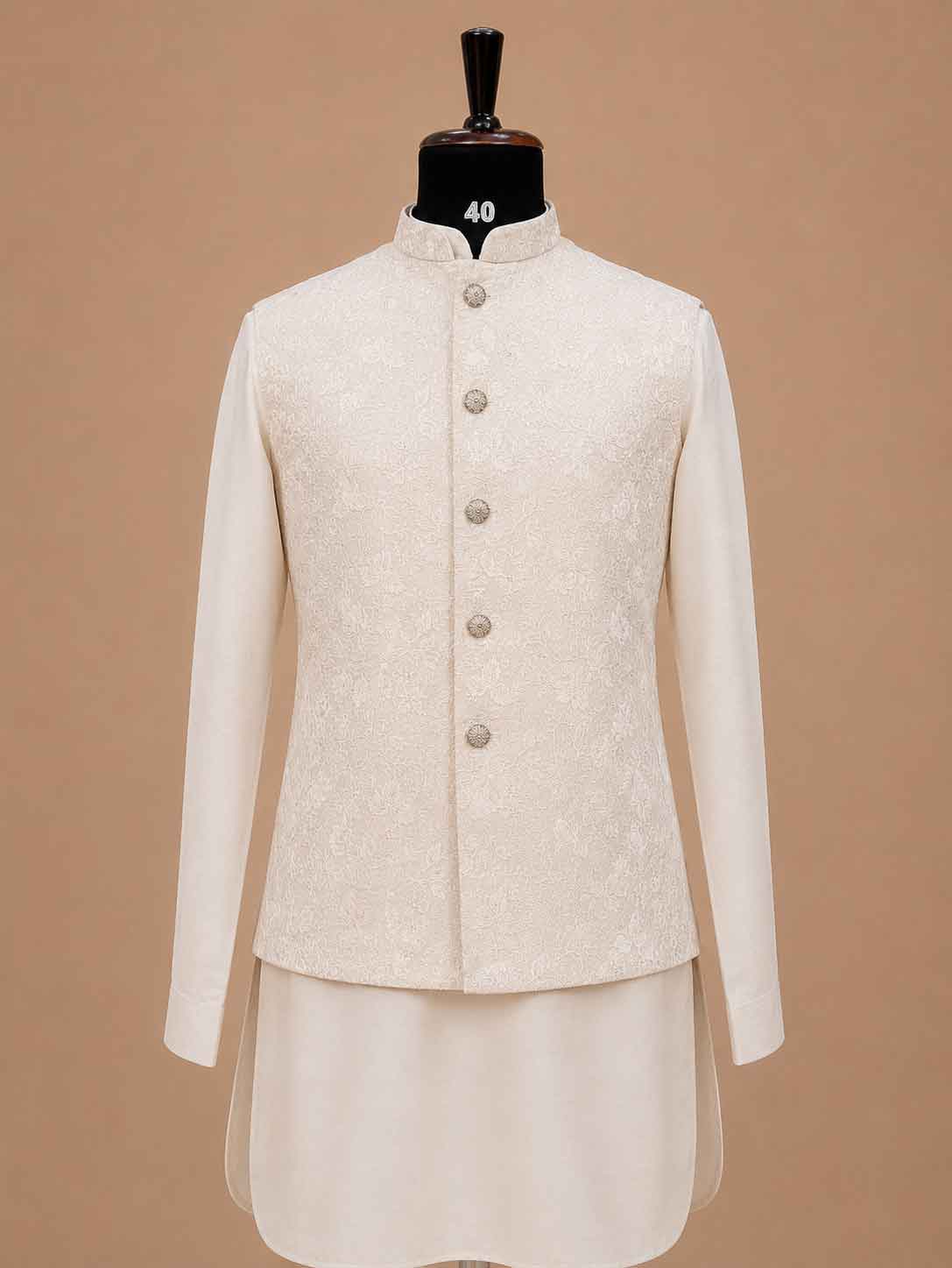 Men's Onion Kurta Pajama with Designer Nehru Jacket | Premium Wedding & Festive Ethnic Wear