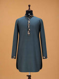 Men's Grey Kurta Pajama with Floral Printed Nehru Jacket | Premium Wedding & Festive Ethnic Wear