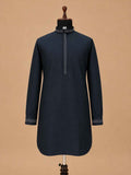 Men's Navy Blue Kurta Pajama with Designer Jacquard Nehru Jacket | Premium Wedding & Festive Ethnic Wear