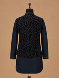 Men's Navy Blue Kurta Pajama with Designer Jacquard Nehru Jacket | Premium Wedding & Festive Ethnic Wear