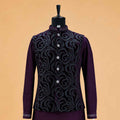 Men's Wine Kurta Pajama with Designer Jacquard Nehru Jacket | Premium Wedding & Festive Ethnic Wear