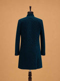 Men's Teal Designer Sherwani | Premium Jacquard Wedding Sherwani for Groom & Festive Wear