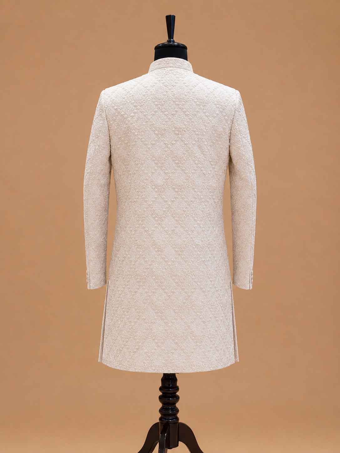 Men's Gold Designer Sherwani | Premium Jacquard Wedding Sherwani for Groom & Reception Wear