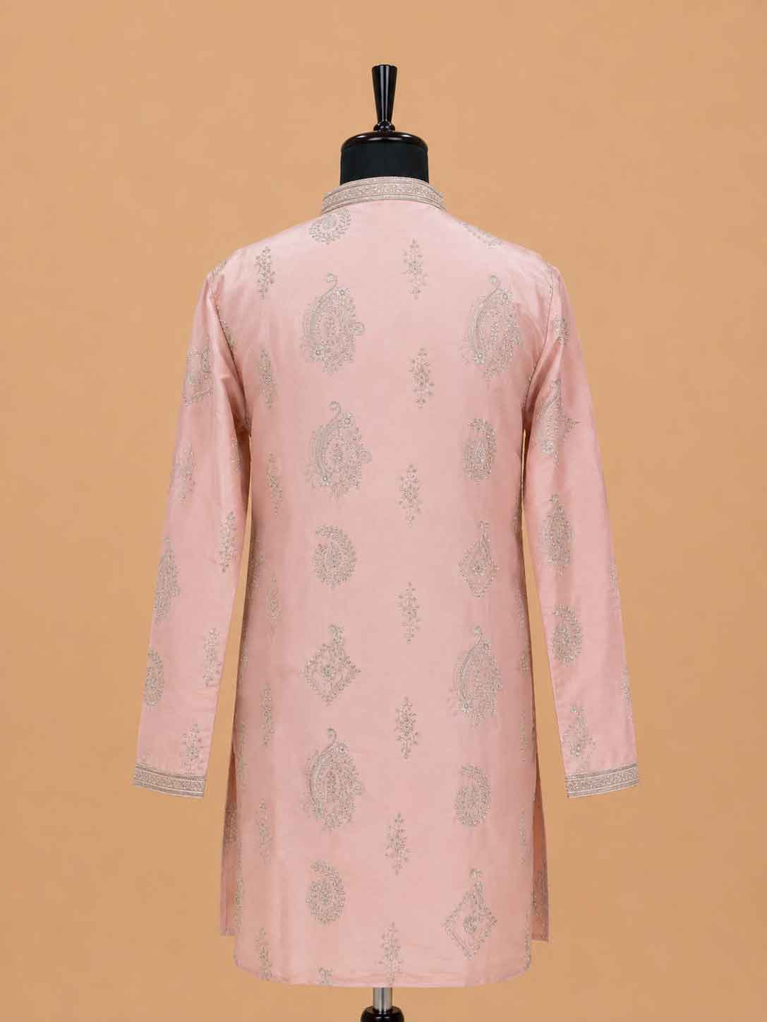 Men's Pink Embroidered Kurta Pajama | Premium Designer Ethnic Wear for Weddings & Festive Celebrations