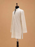 Men's Cream Embroidered Kurta Pajama | Premium Designer Ethnic Wear for Weddings & Festive Occasions