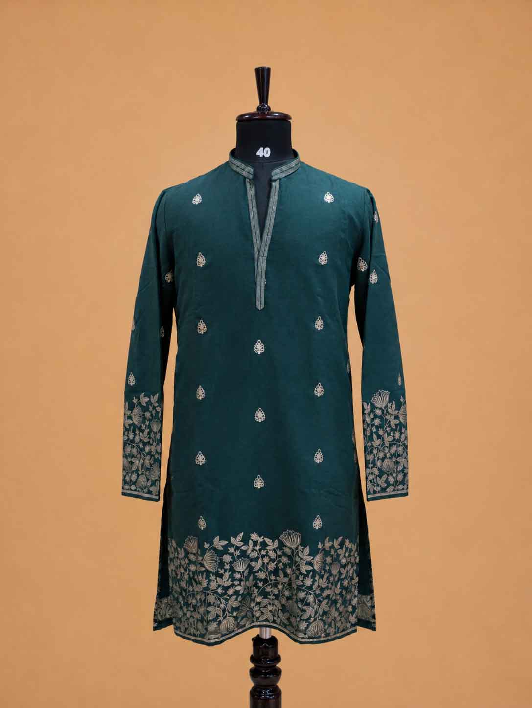 Men's Green Embroidered Kurta Pajama | Premium Designer Ethnic Wear for Weddings & Festive Occasions