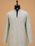 Men's Pista Green Embroidered Kurta Set | Premium Designer Ethnic Kurta for Wedding & Festive Wear