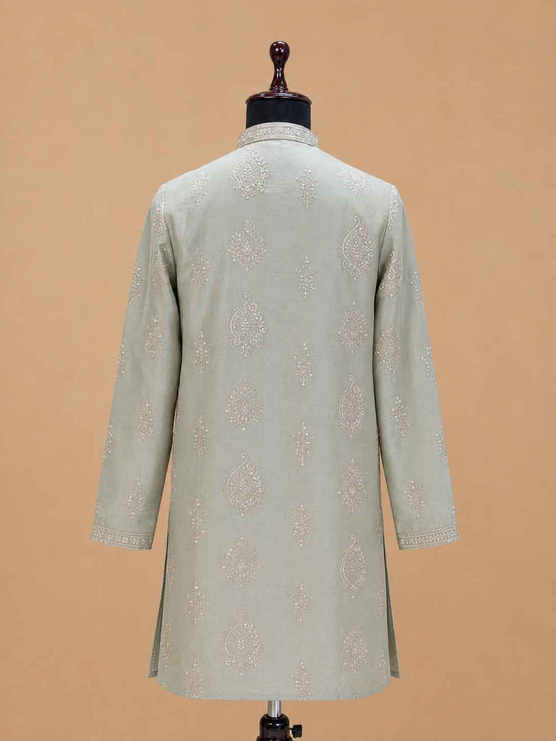 Men's Pista Green Embroidered Kurta Set | Premium Designer Ethnic Kurta for Wedding & Festive Wear