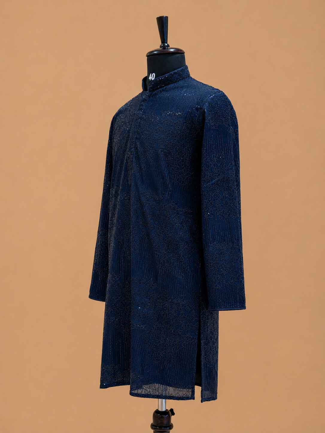 Men's Navy Blue Embroidered Kurta Set | Premium Designer Ethnic Wear for Wedding & Festive Occasions