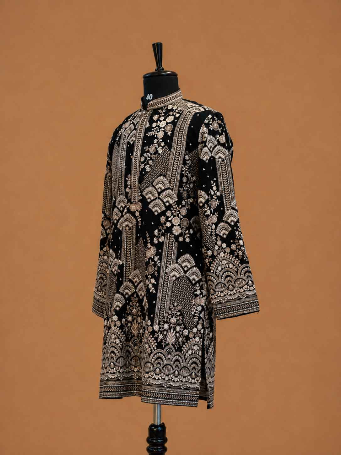 Men's Black Heavy Embroidered Kurta Set | Prem
