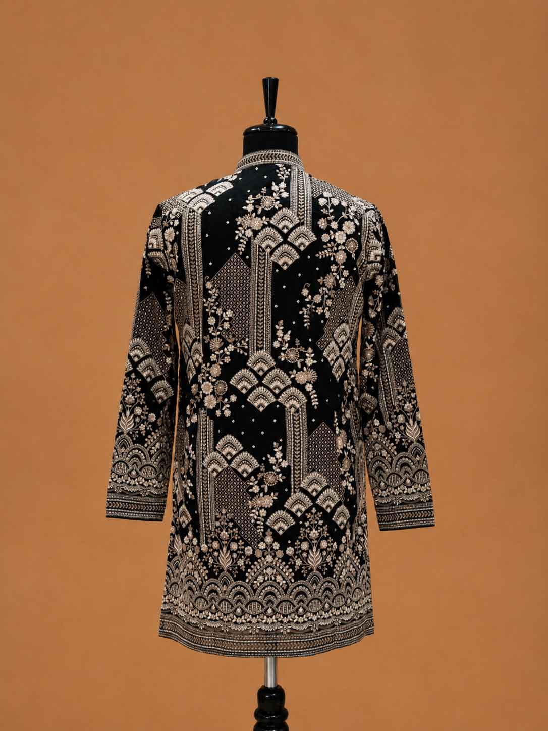 Men's Black Heavy Embroidered Kurta Set | Prem