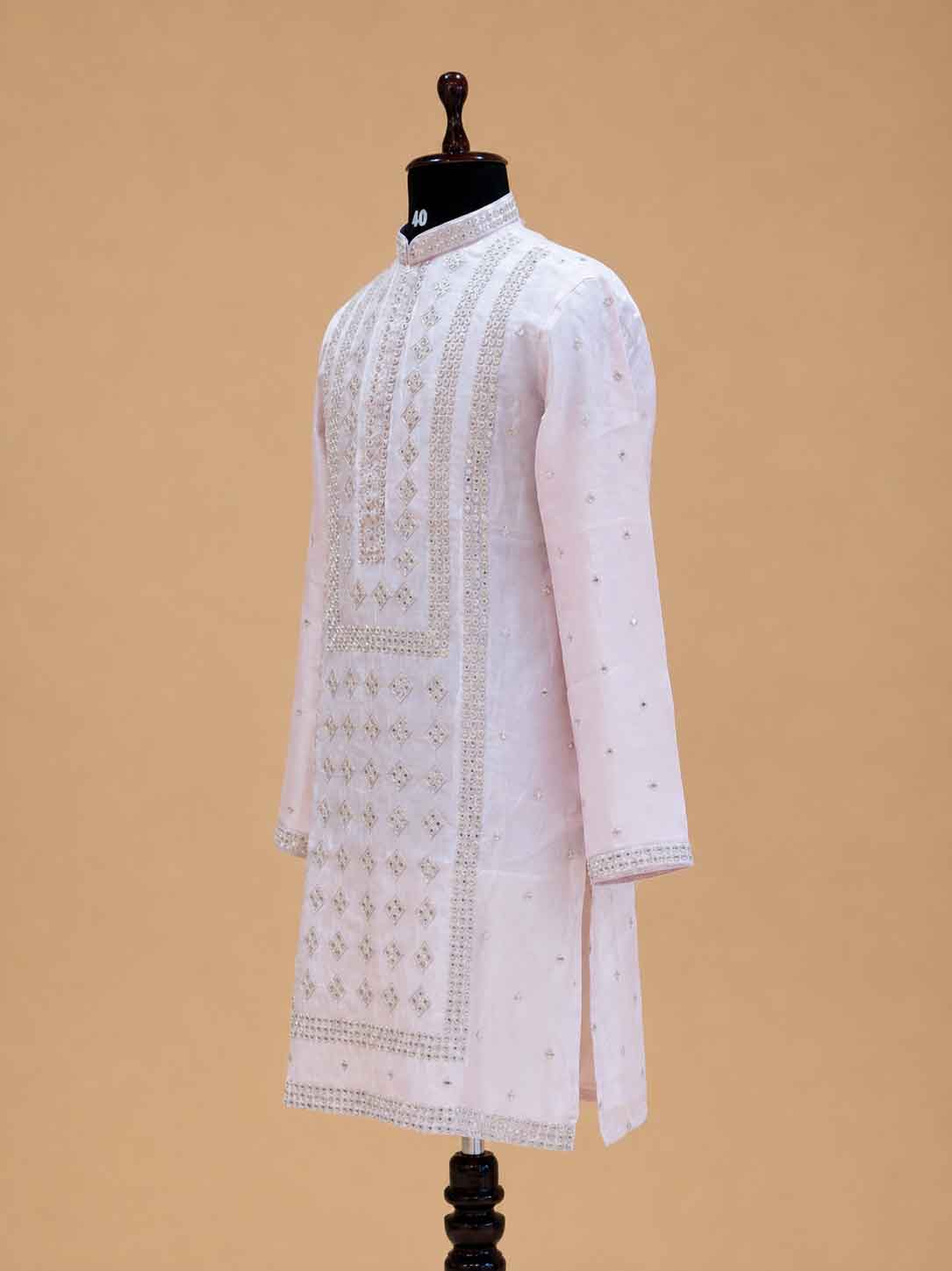 Men's Pink Embroidered Kurta Set | Premium Designer Ethnic Wear for Wedding, Festive & Traditional Occasions