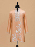 Men's Gold Embroidered Kurta Set with Open Jacket | Premium Designer Ethnic Wear for Wedding & Festive Occasions