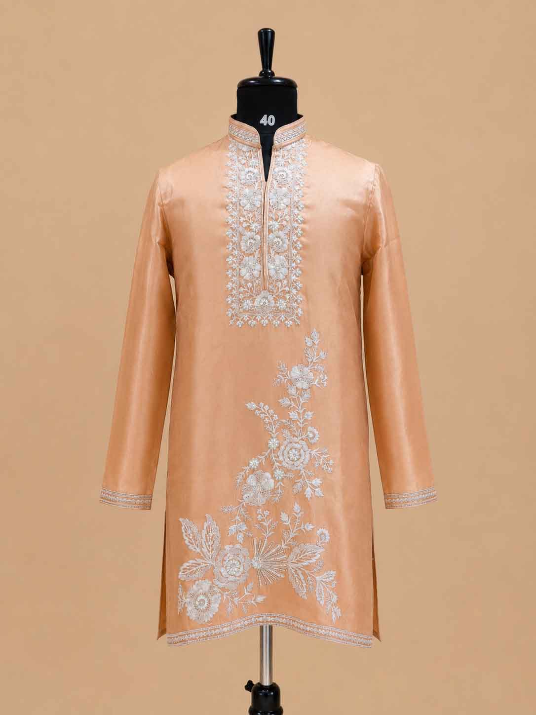 Men's Gold Embroidered Kurta Set with Open Jacket | Premium Designer Ethnic Wear for Wedding & Festive Occasions