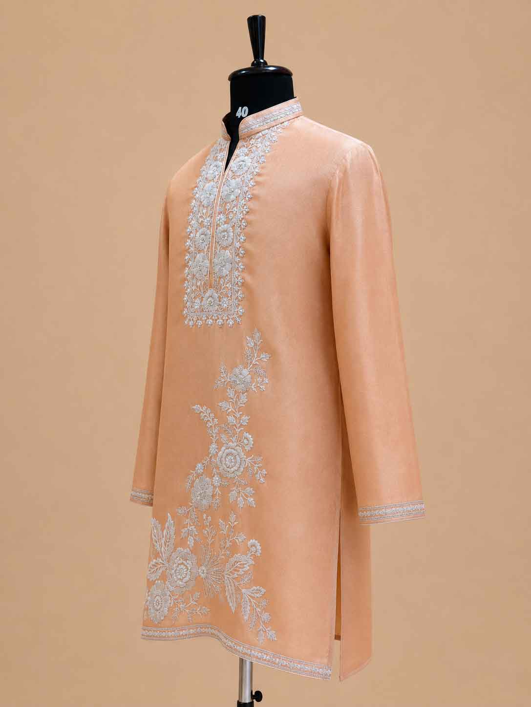 Men's Gold Embroidered Kurta Set with Open Jacket | Premium Designer Ethnic Wear for Wedding & Festive Occasions