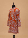 Men's Rust Embroidered Kurta Set | Premium Designer Ethnic Wear for Wedding, Festive & Traditional Occasions
