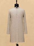 Men’s Brown Embroidered Kurta with White Trouser | Premium Ethnic Wear for Weddings & Festive Occasions