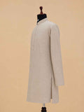 Men’s Brown Embroidered Kurta with White Trouser | Premium Ethnic Wear for Weddings & Festive Occasions