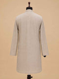 Men’s Brown Embroidered Kurta with White Trouser | Premium Ethnic Wear for Weddings & Festive Occasions