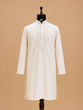 Men’s Gold Embroidered Kurta with White Trousers | Elegant Festive Ethnic Wear