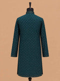 Men’s Green Printed Kurta with White Trousers | Elegant Festive Ethnic Wear