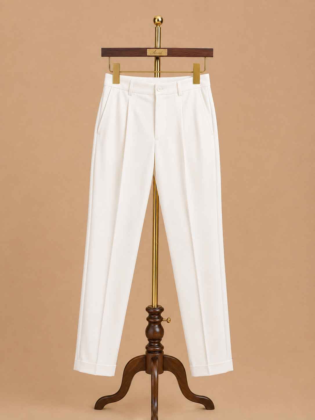 Men’s Gold Kurta with White Embroidery & Trousers | Elegant Festive Ethnic Wear