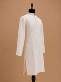 Men’s Cream Embroidered Kurta with White Trousers | Elegant Festive Ethnic Wear
