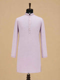 Men’s Pink Embroidered Kurta with White Trousers | Elegant Festive Ethnic Wear