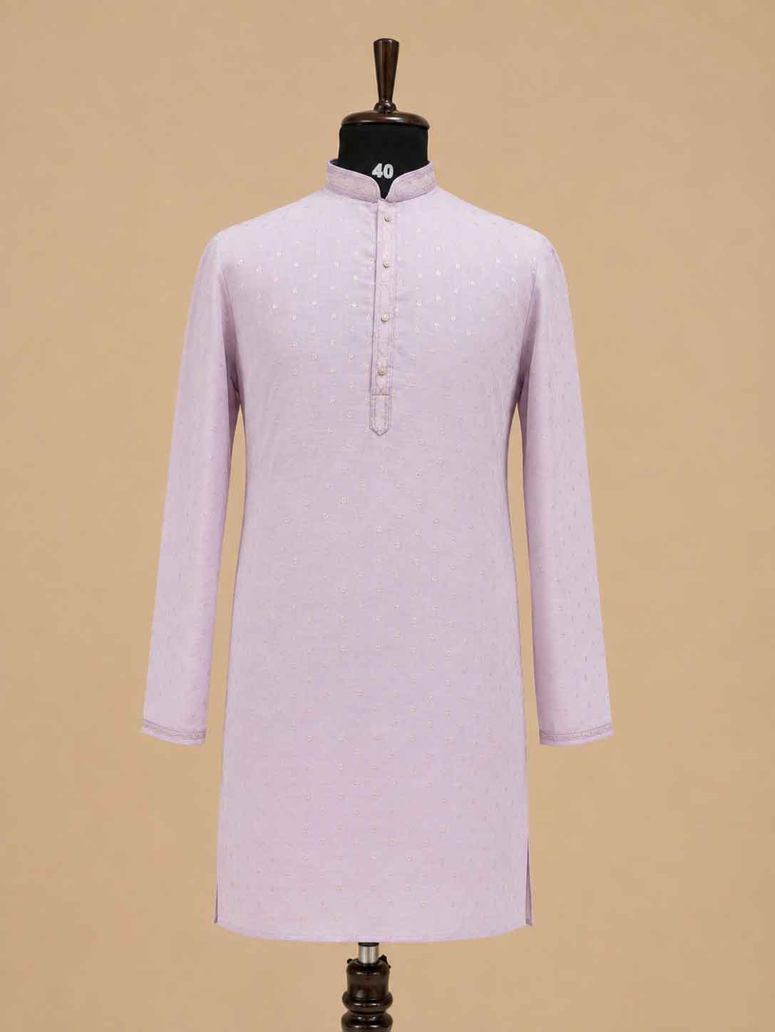 Men’s Pink Embroidered Kurta with White Trousers | Elegant Festive Ethnic Wear