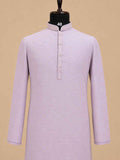 Men’s Pink Embroidered Kurta with White Trousers | Elegant Festive Ethnic Wear