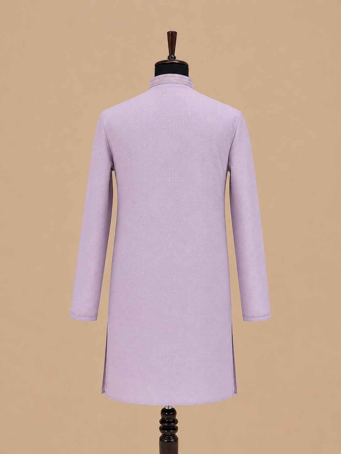 Men’s Pink Embroidered Kurta with White Trousers | Elegant Festive Ethnic Wear