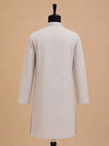 Men’s Brown Printed Kurta with White Trousers | Elegant Festive Ethnic Wear