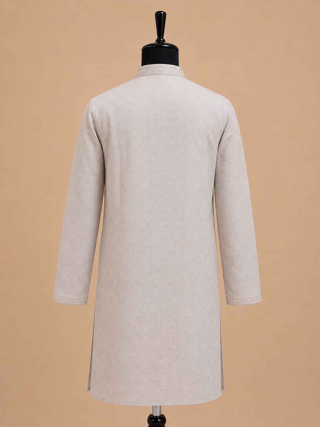 Men’s Brown Printed Kurta with White Trousers | Elegant Festive Ethnic Wear
