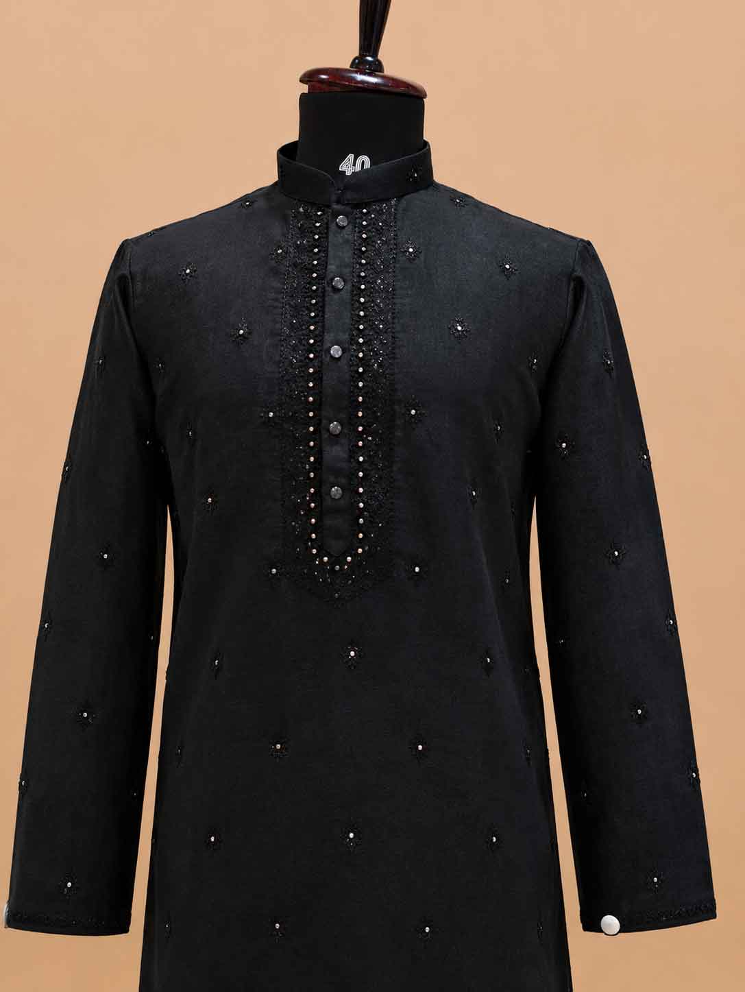 Men’s Mustard Yellow Embroidered Kurta with White Trousers | Festive Ethnic Wear