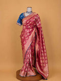 Women’s Rust Saree with Gold Traditional Motifs & Rich Woven Border | Festive Wear