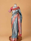 Women’s Cream Silk Saree with Multicolour Printed Border | Festive & Wedding Wear