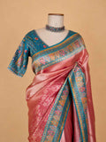 Women’s Rani Pink Silk Saree with Multicolour Woven Border | Festive & Wedding Wear