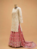 Rust Embroidered Sharara Set with Ivory Kurta & Dupatta | Wedding Wear